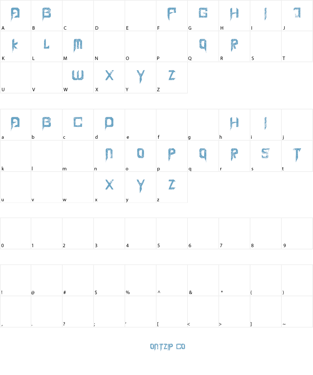 Penetration Out Font Character